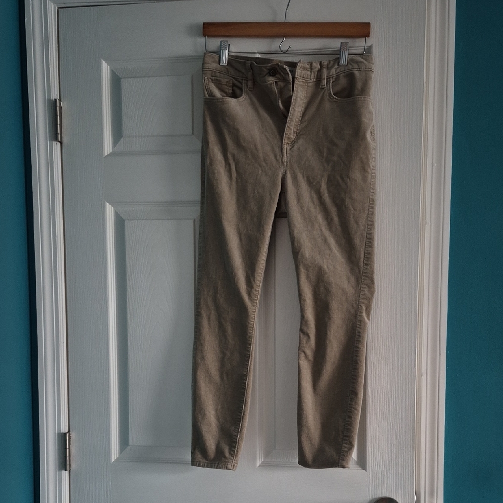 LOFT Khaki Zippered Trousers